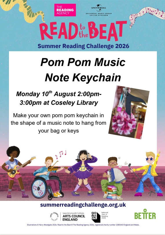 Coseley Library - Summer Reading Challenge: Music Note Keychain